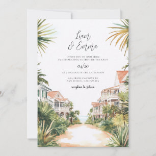 Florida-Strand-Hochzeitseinladung Aquarell Einladung