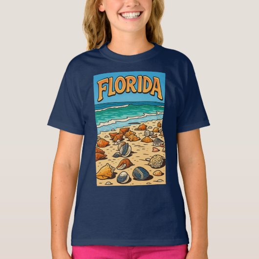 "Florida Strand" Kinder T-Shirt (Vorderseite)