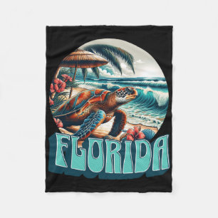 Florida Strand Surfen Meer Vintage USA Flori Fleecedecke