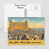 Florida, Strand von Daytona Postkarte (Vorne/Hinten)