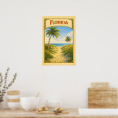 Florida-Strandweg Vintage Poster (Küche)