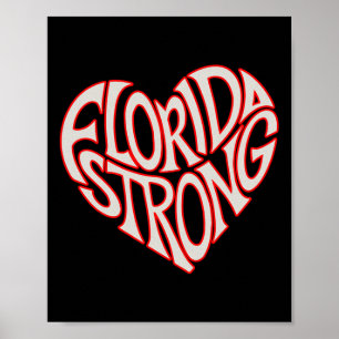 Florida Strong Heart Staatsstolz Typografie Poster
