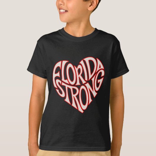 Florida Strong Heart State Pride Tygraphy T Shirt (Vorderseite)