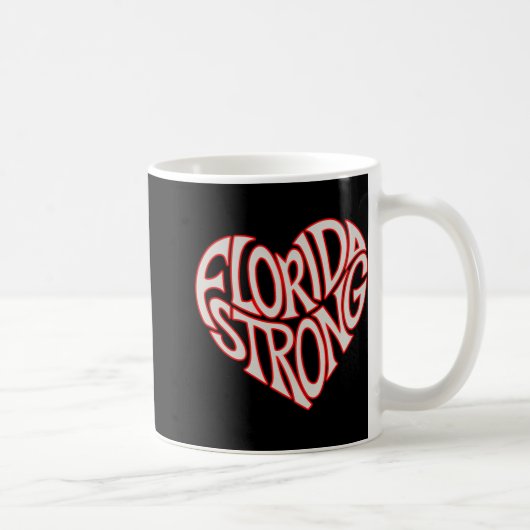 Florida Strong Heart State Pride Tygraphy T Shirt Kaffeetasse (Rechts)