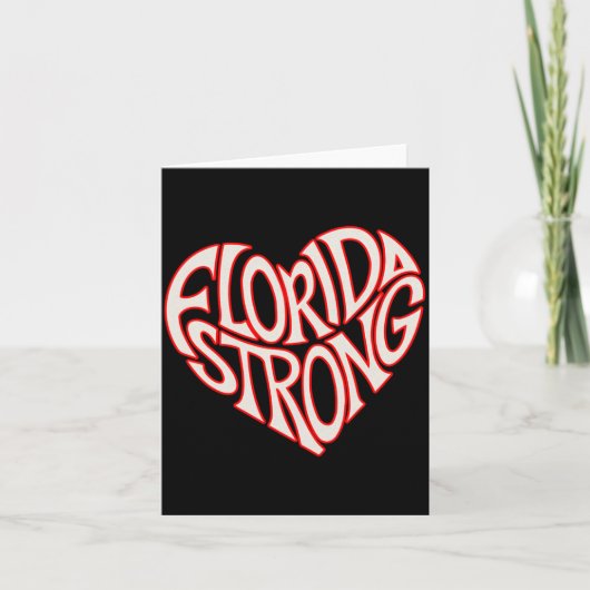Florida Strong Heart State Pride Tygraphy T-Shirt Karte (Vorderseite)
