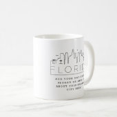 Florida Stylized Skyline | Benutzerdefinierter Slo Kaffeetasse (VorderseiteRechts)