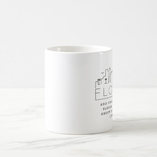 Florida Stylized Skyline | Benutzerdefinierter Slo Kaffeetasse (Mittel)
