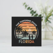 Florida Summer Beach Vintag Sunset Einladung (Stehend Vorderseite)