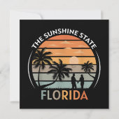 Florida Summer Beach Vintag Sunset Einladung (Rückseite)