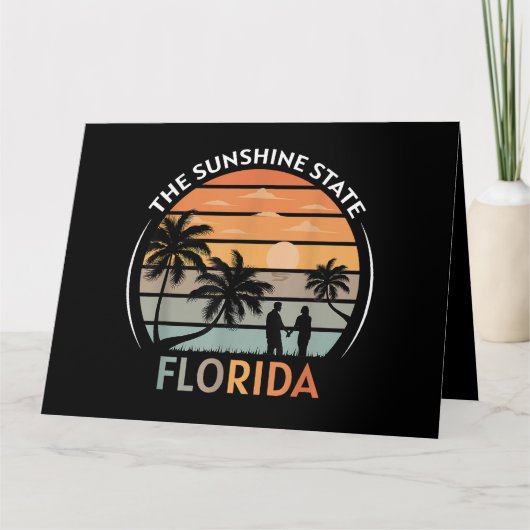 Florida Summer Beach Vintag Sunset Karte (Vorderseite)