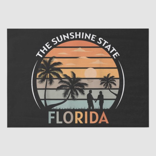 Florida Summer Beach Vintag Sunset Seidenpapier (Vorderseite)