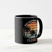 Florida Summer Beach Vintag Sunset Tasse (VorderseiteRechts)
