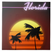 Florida Sunset 1984 Poster Fliese (Vorderseite)