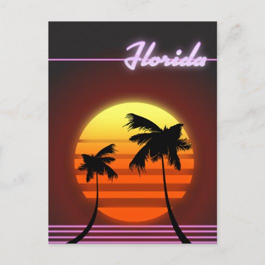 Florida Sunset 1984 Poster Postkarte (Vorderseite)