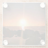 Florida Sunset am Strand Natürliche Fotografie Glasuntersetzer (Rückseite)