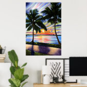 Florida Sunset an der Küste Poster (Heimbüro)