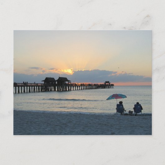 Florida Sunset at Beach Postcard Postkarte (Vorderseite)