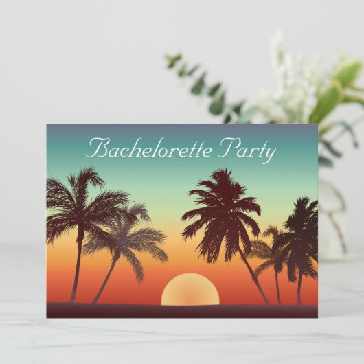 Florida Sunset Einladung (Stehend Vorderseite)