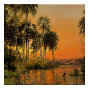 Florida Sunset, Gemälde von Herman Herzog Poster
