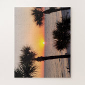 Florida Sunset Gerahmt von Palmen Puzzle (Vertikal)