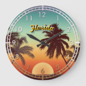 Florida Sunset Große Wanduhr (Vorderseite)