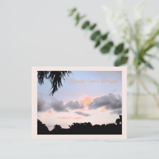 Florida Sunset in August Postkarte (Stehend Vorderseite)