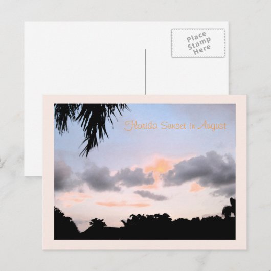 Florida Sunset in August Postkarte (Vorne/Hinten)