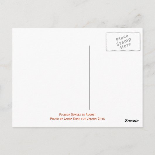 Florida Sunset in August Postkarte (Rückseite)