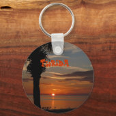 Florida Sunset mit Palm Tree Schlüsselanhänger (Vorderseite)