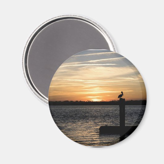 Florida Sunset mit Pelican Magnet (Vorderseite/Rückseite)