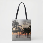 Florida Sunset Palm Tree Monogramm Name Tasche (Vorderseite)