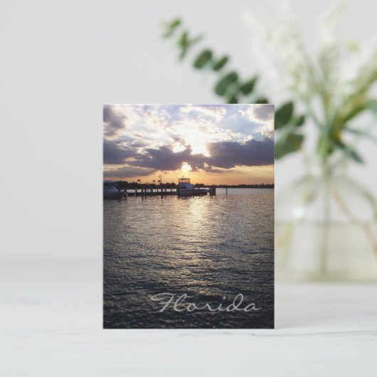 Florida Sunset Postcard Postkarte (Stehend Vorderseite)