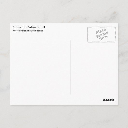 Florida Sunset Postkarte (Rückseite)