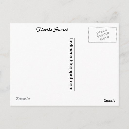 Florida Sunset Postkarte (Rückseite)
