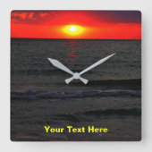 Florida Sunset Quadratische Wanduhr (Vorderseite)