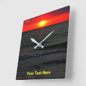 Florida Sunset Quadratische Wanduhr (Winkel)