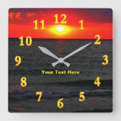 Florida Sunset Quadratische Wanduhr (Vorderseite)