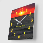Florida Sunset Quadratische Wanduhr (Winkel)