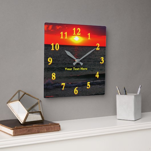 Florida Sunset Quadratische Wanduhr (Büro)