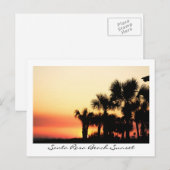 Florida Sunset Santa Rosa Beach Palmen Postkarte (Vorne/Hinten)