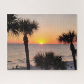 Florida Sunset Szene mit Palmen Bäumen Puzzle (Horizontal)