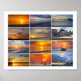 Florida Sunsets Collage Poster