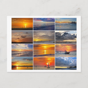 Florida Sunsets Collage Postkarte