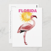 FLORIDA SUNSHINE MIT FLAMINGO POSTKARTE (Vorne/Hinten)