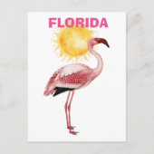 FLORIDA SUNSHINE MIT FLAMINGO POSTKARTE (Vorderseite)