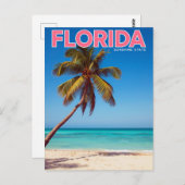 Florida Sunshine State Palm Tree Beach Tropical Postkarte (Vorne/Hinten)