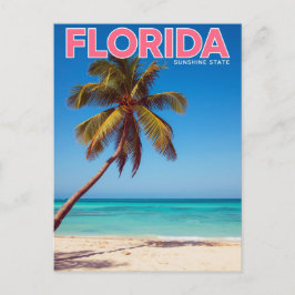 Florida Sunshine State Palm Tree Beach Tropical Postkarte