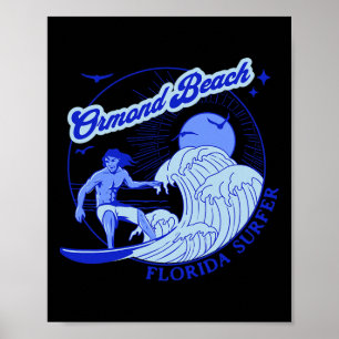 Florida Surfer Ormond Beach Fl Surfen Strände Poster
