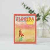 Florida Surfer Postkarte (Stehend Vorderseite)
