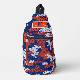 Florida Swamp Gator Blue & Orange Camo Crossbody Bag